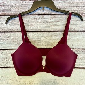 Victoria’s Secret Push Up Bra 34DD Underwire E75 Maroon Red New
